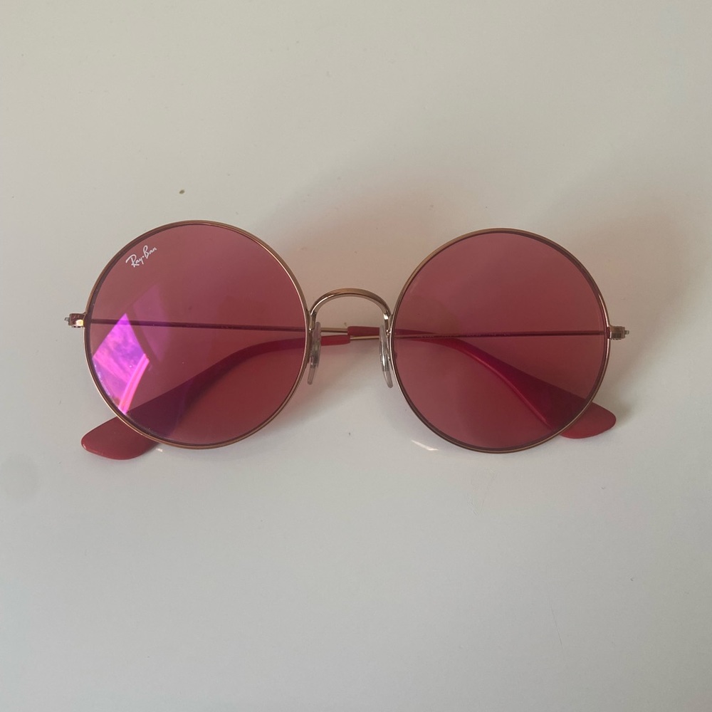Ray-Ban NEVER WORN Pink/Red Round Polarized Sunglasses